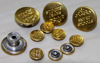 4-dołkowe niestandardowe przyciski odzieżowe Okrągły metal z błyszczącym złotem stopowym metalem