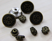 Embossed Logo Custom Clothing Buttons Brass Reusable / Washable