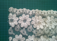 Odzież ślubna Cotton haftowane kwiaty koronki tkaniny, Party Dress Mesh