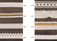 Odzież bawełniana Wired Tkaniny Drukowane Biały elastycznej koronki Ribbon