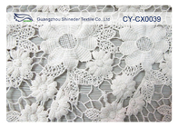 100% Nylon żakardowe tkaniny z koronki biały / zielony / niebieski kolor CY-CX0039