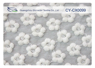 Flower Shape Białe koronki haftowane tkaniny dla suknia ślubna CY-CX0099