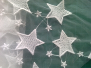 Pentagram Qmilch organza haftowane koronki tkaniny, gwiazda koronki tkaniny