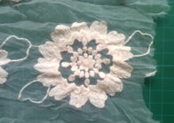 Czysta bawełna organza haftowane kwiaty koronki tkaniny krawieckie Eco friendly