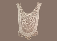 Ivory Haft ręczny 100 zdolnego do barwienia bawełny Crochet Lace Collar Tkanina Lady Odzież