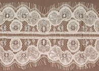 Off Fringe Biały Szeroki rzęs Nylon Fabric Tapicerka Lace dla kobiet Apparels