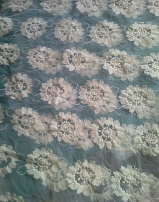 Czysta bawełna organza haftowane kwiaty koronki tkaniny krawieckie Eco friendly