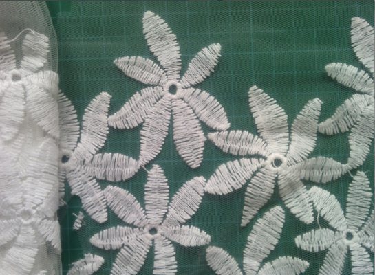 Woda Cotton rozpuszczalne haftowane koronki tkaniny