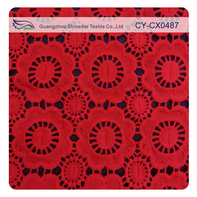 Red Stretch Floral Haftowana Koronkowa sukienka dla kobiet i góry