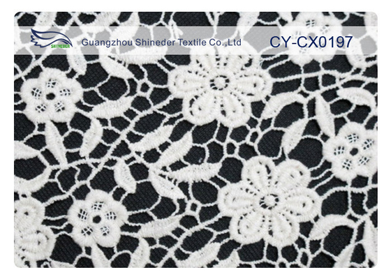 Ekologiczny haftowany koronkowy materiał na suknię ślubną CY-CX0197