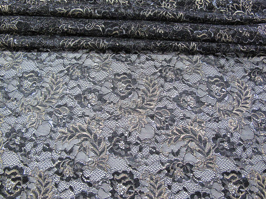 Archiwalne tkaniny metalicznej koronki niebieski, nylon Tulle kwiatowy koronki tkaniny SYD-0002