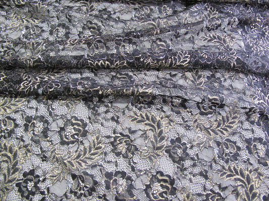 Archiwalne tkaniny metalicznej koronki niebieski, nylon Tulle kwiatowy koronki tkaniny SYD-0002