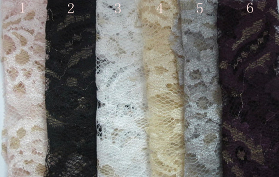 Moda metalik, fioletowa, rozciągliwa koronka, materiał rozpuszczalny w wodzie OEM / ODM CY-LW0219