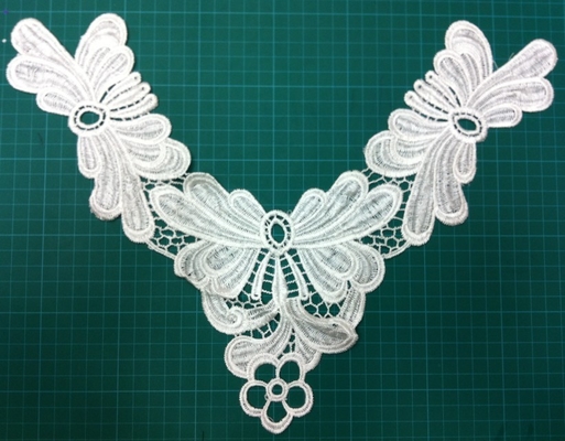 White Butterfly wzór Odzież Motif / Girl Haft bawełna kołnierz