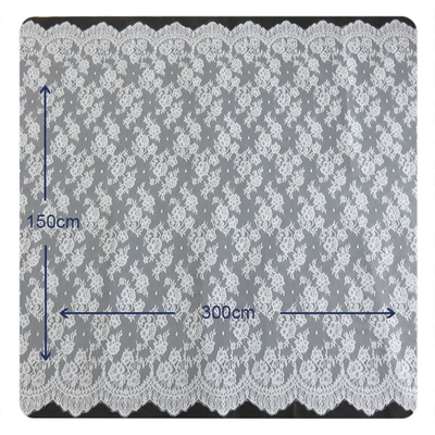 Chantilly Lace Fabric Koronkowa zasłówka do sukni damskiej, biała i szara