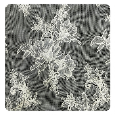 Kość słoniowa Chantilly Lace Tapicerka, Bridal Cream Cord Koronkowa tkanina