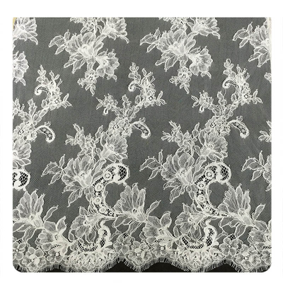 Kość słoniowa Chantilly Lace Tapicerka, Bridal Cream Cord Koronkowa tkanina