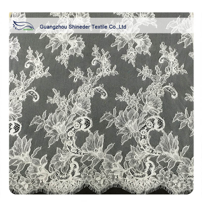 Kość słoniowa Chantilly Lace Tapicerka, Bridal Cream Cord Koronkowa tkanina
