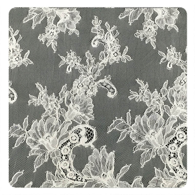 Kość słoniowa Chantilly Lace Tapicerka, Bridal Cream Cord Koronkowa tkanina