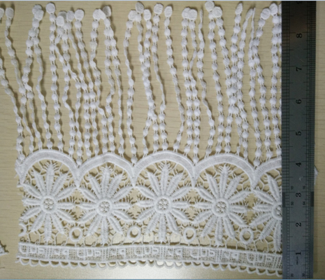 Miękkie Fringe użytkowa Black / White Lace Przycinanie poli mleczne
