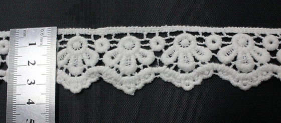 Cotton / Poly Mleko ozdobnej koronki trymowania Biały Szerokość 3cm Dla ubrań Ubrania