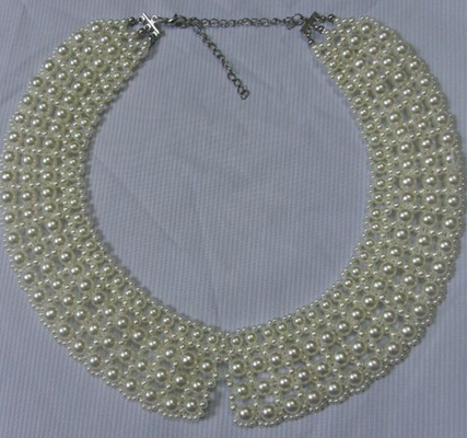 Handmade okrągła perła perełek kołnierz, Słodki Styl z klipami łańcuchowych i homara