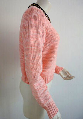 Różowy kołnierz odpinany skoczek Women Pullover Swetry na jesień, zima