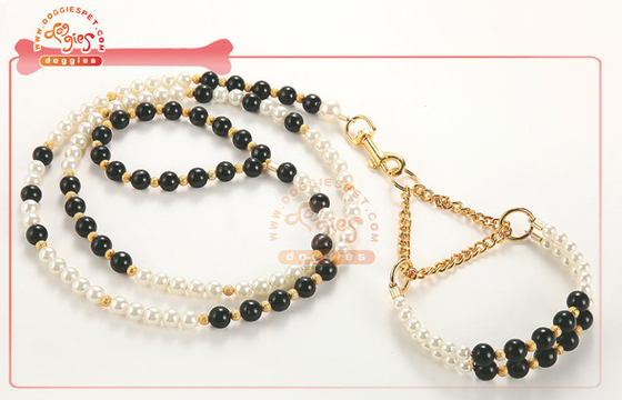 Exquisite Pearl Bead Martingale Chain tresura psów kołnierz pies zabawki