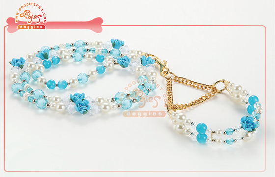 Exquisite Pearl Bead Martingale Chain tresura psów kołnierz pies zabawki