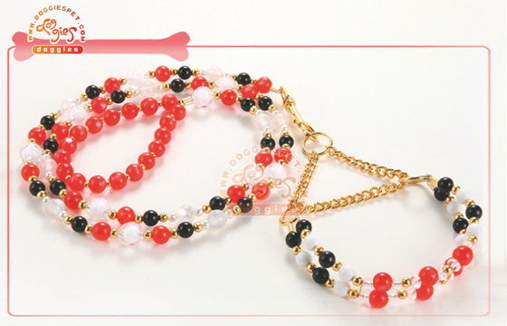 Exquisite Pearl Bead Martingale Chain tresura psów kołnierz pies zabawki