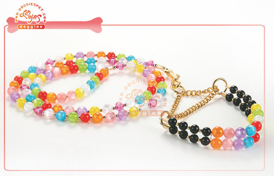Exquisite Pearl Bead Martingale Chain tresura psów kołnierz pies zabawki