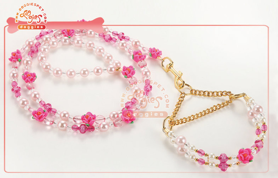Exquisite Pearl Bead Martingale Chain tresura psów kołnierz pies zabawki
