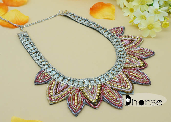 Dekoracyjne cyrkonie Seed Bead Collar Naszyjnik, Naszyjnik Fashion Collar
