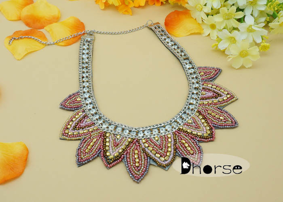 Dekoracyjne cyrkonie Seed Bead Collar Naszyjnik, Naszyjnik Fashion Collar