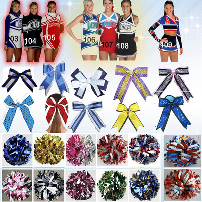 Cheer Zespół metalowych Crytals rhinestones Cheerleading Wear kokardkami