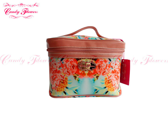 Dostosowane Mały Makijaż Floral Canvas torba podróżna kosmetyczką