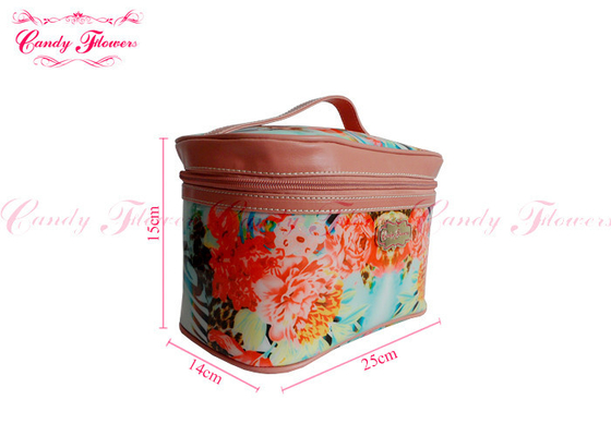 Dostosowane Mały Makijaż Floral Canvas torba podróżna kosmetyczką