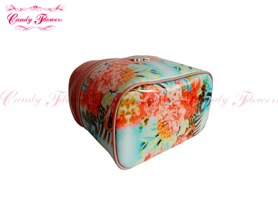 Dostosowane Mały Makijaż Floral Canvas torba podróżna kosmetyczką