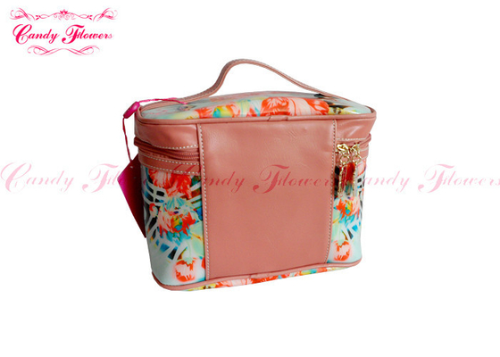 Dostosowane Mały Makijaż Floral Canvas torba podróżna kosmetyczką