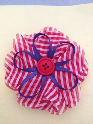 Szyfonowa sztuczny kwiat Gorset Różowy, Pin Rhinestone Fabric Flower Corsages