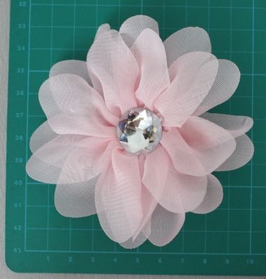 Szyfonowa sztuczny kwiat różowy stanik, pin Rhinestone tkaniny Corsages kwiatowe