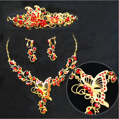 Exquisite Handmade Zwierząt Biżuteria Naszyjnik Kolczyki Korona dla kobiet, dziewczyn