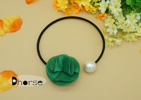 Zielony Tkanina Kwiat Big Pearl Handmade zroszony naszyjniki, obroża naszyjnik z koralików