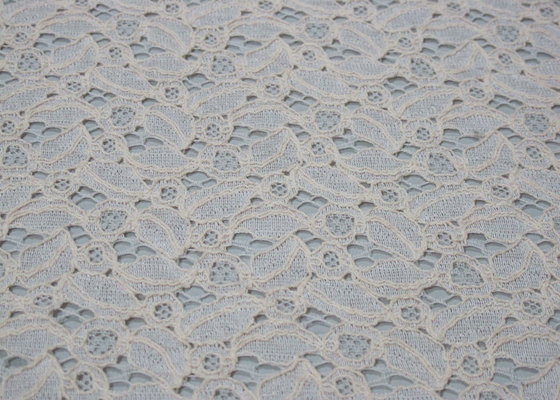 Ivory Cotton Nylonowa tkanina koronkowa na sukienki