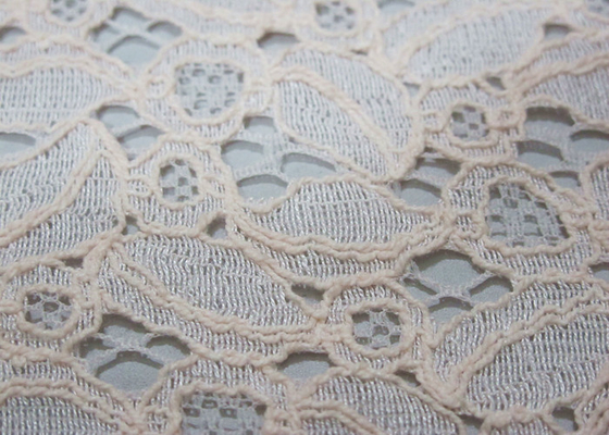 Ivory Cotton Nylonowa tkanina koronkowa na sukienki