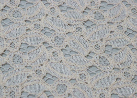 Ivory Cotton Nylonowa tkanina koronkowa na sukienki