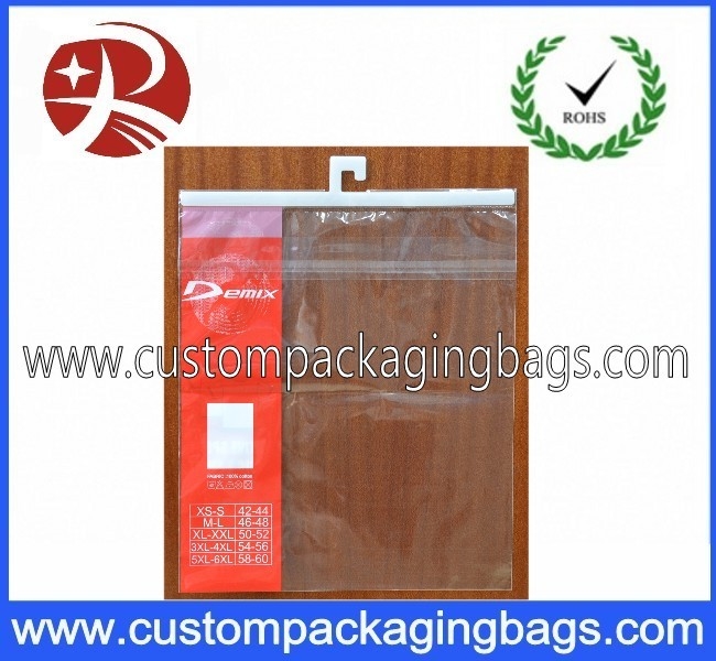 Odzież OPP / CPP Plastikowa torba wieszakowa z uszczelką do odzieży