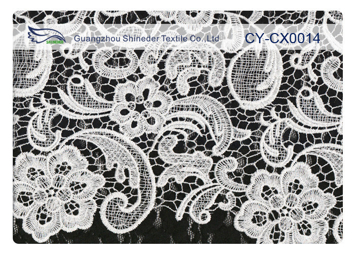 OEM / ODM Custom Nylonowa haftowana koronkowa tkanina na sukienkę CY-CX0014