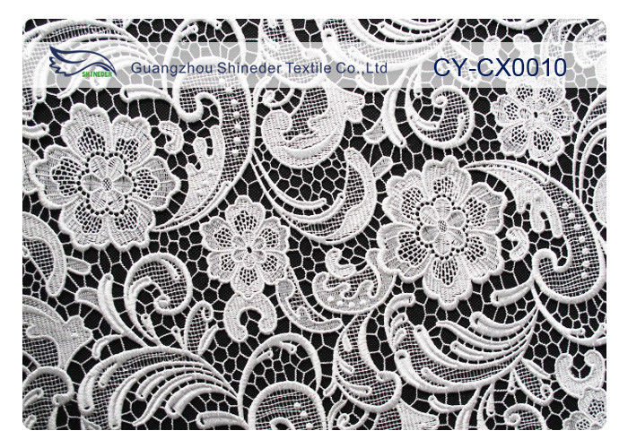 Ekologiczny haftowany materiał koronki, nylonowa koronkowa tkanina bawełniana CY-CX0010